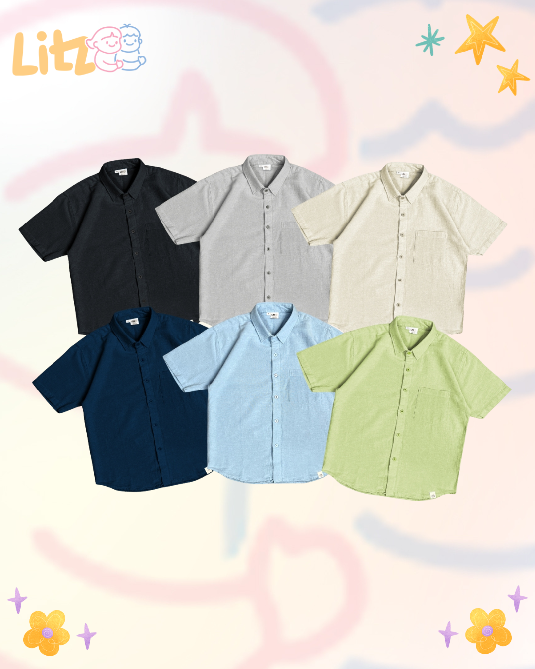 Kemeja anak Hem Linen Angel untuk hari raya